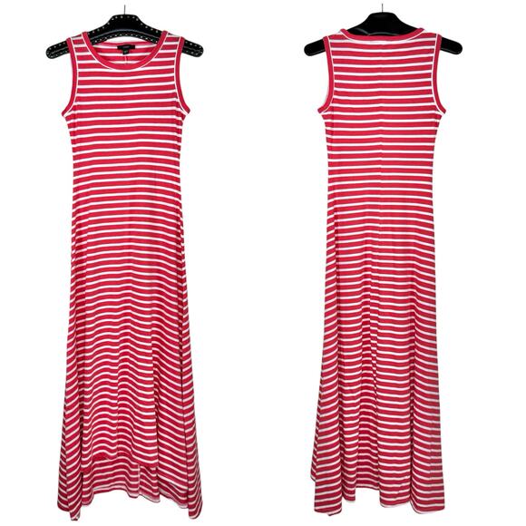 J. Crew High Low Sleeveless Striped Maxi Dress XXSP NWT - Picture 1 of 11